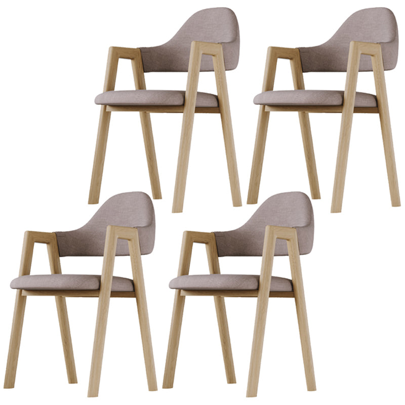 Home Nordric Arm Chair Open Back Wood Stackable Dining Room Chair with Sponge cushion Coffee 4 Piece Set Clearhalo ' kitchen&dining_furn' 'Dining Chairs' 'Dining Tables & Seating' 'dining_chair' 'furn' 'furn_dining_chair' 'Furniture' 'furniture_dining_chair' 'Kitchen & Dining Furniture' 'kitchen' 3582272