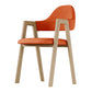 Home Nordric Arm Chair Open Back Wood Stackable Dining Room Chair with Sponge cushion Orange 1 Piece Clearhalo ' kitchen&dining_furn' 'Dining Chairs' 'Dining Tables & Seating' 'dining_chair' 'furn' 'furn_dining_chair' 'Furniture' 'furniture_dining_chair' 'Kitchen & Dining Furniture' 'kitchen' 3582273