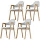 Home Nordric Arm Chair Open Back Wood Stackable Dining Room Chair with Sponge cushion Khaki 4 Piece Set Clearhalo ' kitchen&dining_furn' 'Dining Chairs' 'Dining Tables & Seating' 'dining_chair' 'furn' 'furn_dining_chair' 'Furniture' 'furniture_dining_chair' 'Kitchen & Dining Furniture' 'kitchen' 3582278
