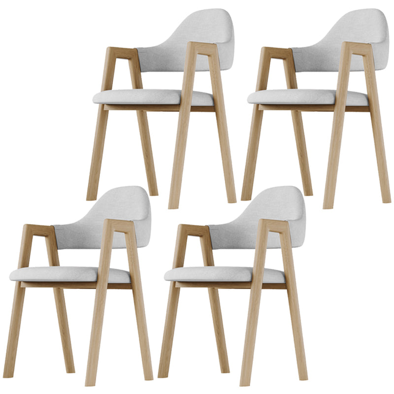 Home Nordric Arm Chair Open Back Wood Stackable Dining Room Chair with Sponge cushion Khaki 4 Piece Set Clearhalo ' kitchen&dining_furn' 'Dining Chairs' 'Dining Tables & Seating' 'dining_chair' 'furn' 'furn_dining_chair' 'Furniture' 'furniture_dining_chair' 'Kitchen & Dining Furniture' 'kitchen' 3582278