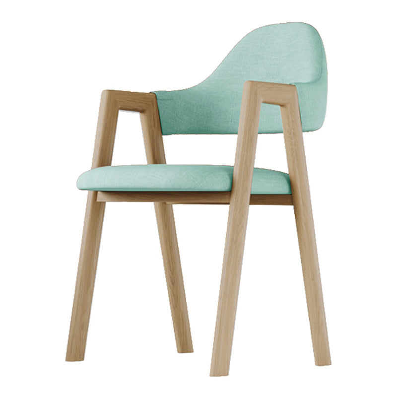 Home Nordric Arm Chair Open Back Wood Stackable Dining Room Chair with Sponge cushion Aqua 1 Piece Clearhalo ' kitchen&dining_furn' 'Dining Chairs' 'Dining Tables & Seating' 'dining_chair' 'furn' 'furn_dining_chair' 'Furniture' 'furniture_dining_chair' 'Kitchen & Dining Furniture' 'kitchen' 3582279