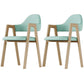 Home Nordric Arm Chair Open Back Wood Stackable Dining Room Chair with Sponge cushion Aqua 2 Piece Set Clearhalo ' kitchen&dining_furn' 'Dining Chairs' 'Dining Tables & Seating' 'dining_chair' 'furn' 'furn_dining_chair' 'Furniture' 'furniture_dining_chair' 'Kitchen & Dining Furniture' 'kitchen' 3582280
