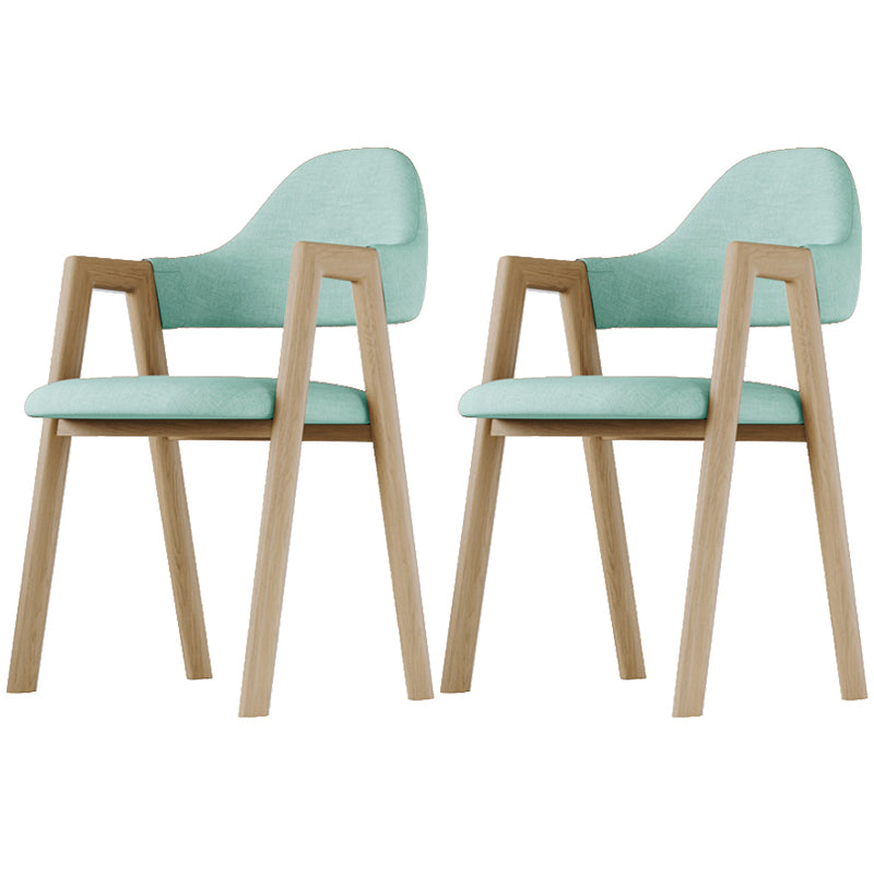 Home Nordric Arm Chair Open Back Wood Stackable Dining Room Chair with Sponge cushion Aqua 2 Piece Set Clearhalo ' kitchen&dining_furn' 'Dining Chairs' 'Dining Tables & Seating' 'dining_chair' 'furn' 'furn_dining_chair' 'Furniture' 'furniture_dining_chair' 'Kitchen & Dining Furniture' 'kitchen' 3582280