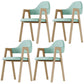 Home Nordric Arm Chair Open Back Wood Stackable Dining Room Chair with Sponge cushion Aqua 4 Piece Set Clearhalo ' kitchen&dining_furn' 'Dining Chairs' 'Dining Tables & Seating' 'dining_chair' 'furn' 'furn_dining_chair' 'Furniture' 'furniture_dining_chair' 'Kitchen & Dining Furniture' 'kitchen' 3582281
