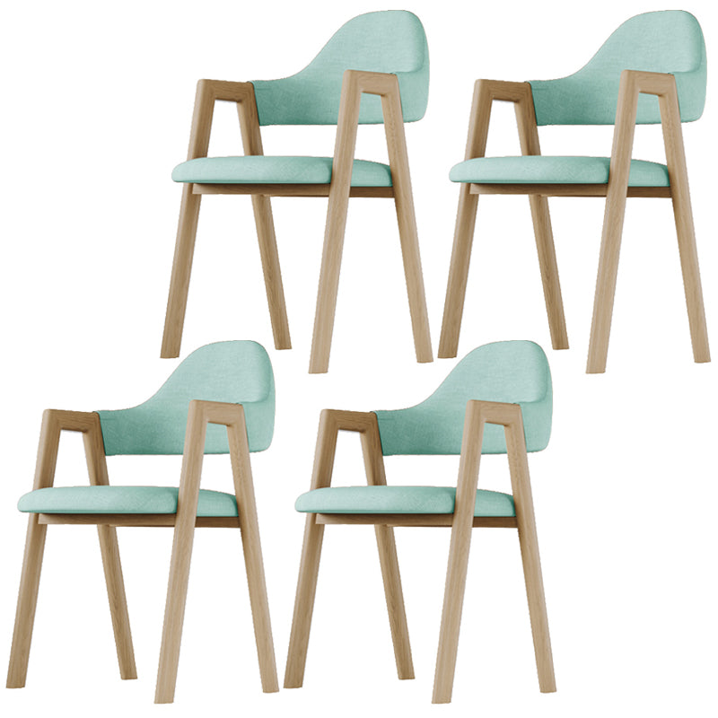 Home Nordric Arm Chair Open Back Wood Stackable Dining Room Chair with Sponge cushion Aqua 4 Piece Set Clearhalo ' kitchen&dining_furn' 'Dining Chairs' 'Dining Tables & Seating' 'dining_chair' 'furn' 'furn_dining_chair' 'Furniture' 'furniture_dining_chair' 'Kitchen & Dining Furniture' 'kitchen' 3582281