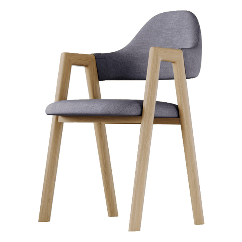 Home Nordric Arm Chair Open Back Wood Stackable Dining Room Chair with Sponge cushion Grey 1 Piece Clearhalo ' kitchen&dining_furn' 'Dining Chairs' 'Dining Tables & Seating' 'dining_chair' 'furn' 'furn_dining_chair' 'Furniture' 'furniture_dining_chair' 'Kitchen & Dining Furniture' 'kitchen' 3582282