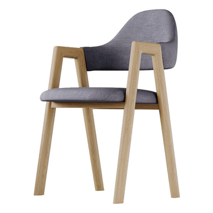 Home Nordric Arm Chair Open Back Wood Stackable Dining Room Chair with Sponge cushion Grey 1 Piece Clearhalo ' kitchen&dining_furn' 'Dining Chairs' 'Dining Tables & Seating' 'dining_chair' 'furn' 'furn_dining_chair' 'Furniture' 'furniture_dining_chair' 'Kitchen & Dining Furniture' 'kitchen' 3582282