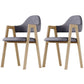 Home Nordric Arm Chair Open Back Wood Stackable Dining Room Chair with Sponge cushion Grey 2 Piece Set Clearhalo ' kitchen&dining_furn' 'Dining Chairs' 'Dining Tables & Seating' 'dining_chair' 'furn' 'furn_dining_chair' 'Furniture' 'furniture_dining_chair' 'Kitchen & Dining Furniture' 'kitchen' 3582283