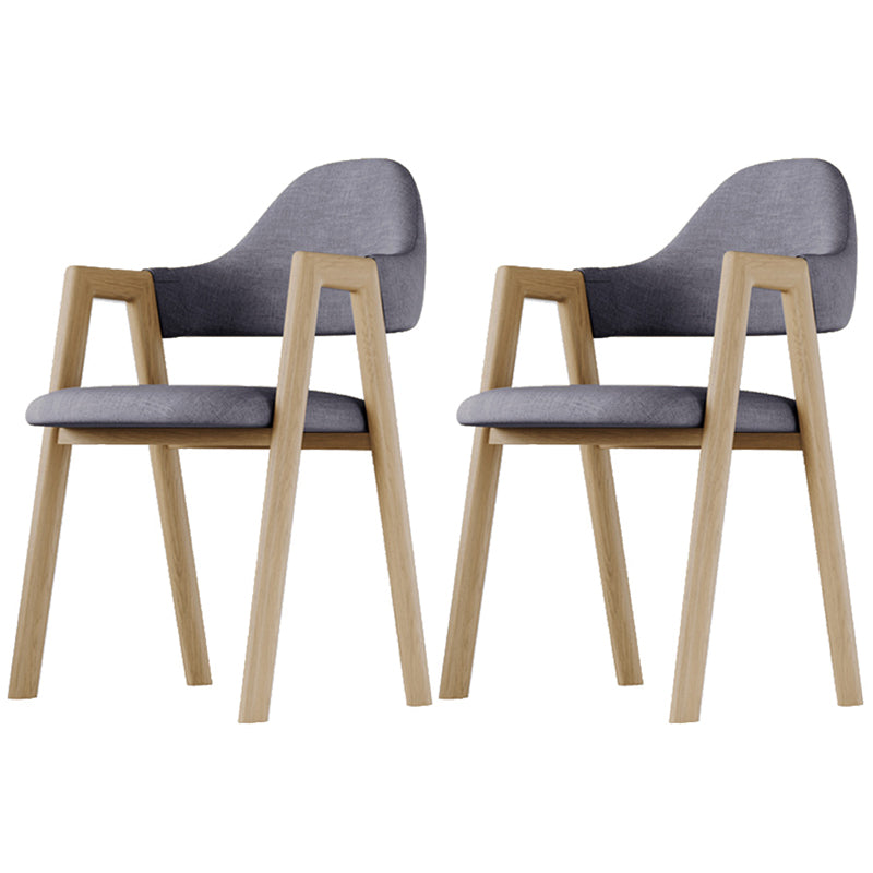 Home Nordric Arm Chair Open Back Wood Stackable Dining Room Chair with Sponge cushion Grey 2 Piece Set Clearhalo ' kitchen&dining_furn' 'Dining Chairs' 'Dining Tables & Seating' 'dining_chair' 'furn' 'furn_dining_chair' 'Furniture' 'furniture_dining_chair' 'Kitchen & Dining Furniture' 'kitchen' 3582283