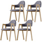 Home Nordric Arm Chair Open Back Wood Stackable Dining Room Chair with Sponge cushion Grey 4 Piece Set Clearhalo ' kitchen&dining_furn' 'Dining Chairs' 'Dining Tables & Seating' 'dining_chair' 'furn' 'furn_dining_chair' 'Furniture' 'furniture_dining_chair' 'Kitchen & Dining Furniture' 'kitchen' 3582284