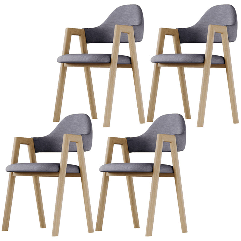 Home Nordric Arm Chair Open Back Wood Stackable Dining Room Chair with Sponge cushion Grey 4 Piece Set Clearhalo ' kitchen&dining_furn' 'Dining Chairs' 'Dining Tables & Seating' 'dining_chair' 'furn' 'furn_dining_chair' 'Furniture' 'furniture_dining_chair' 'Kitchen & Dining Furniture' 'kitchen' 3582284