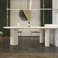 Irregular Sintered Stone Dining Table Modern Island Table with Wooden Double Pedestal Clearhalo ' dining_table' 'Dining Tables & Seating' 'Dining Tables' 'furn' 'furn_dining_table' 'Furniture' 'furniture_dining_table' 'Kitchen & Dining Furniture' 'kitchen&dining_furn' 'kitchen' 'kitchen_dining_table' 3582307