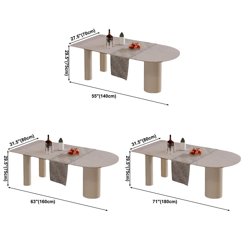 Irregular Sintered Stone Dining Table Modern Island Table with Wooden Double Pedestal Clearhalo ' dining_table' 'Dining Tables & Seating' 'Dining Tables' 'furn' 'furn_dining_table' 'Furniture' 'furniture_dining_table' 'Kitchen & Dining Furniture' 'kitchen&dining_furn' 'kitchen' 'kitchen_dining_table' 3582312