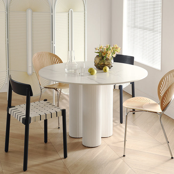 Round Dining Dinette Table Simplicity Style Tripod Base Home Furniture Clearhalo ' dining_table' 'Dining Tables & Seating' 'Dining Tables' 'furn' 'furn_dining_table' 'Furniture' 'furniture_dining_table' 'Kitchen & Dining Furniture' 'kitchen&dining_furn' 'kitchen' 'kitchen_dining_table' 3582321