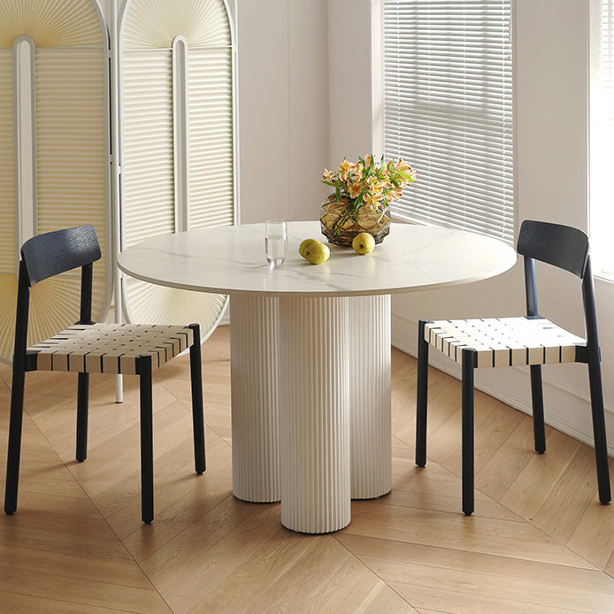 Round Dining Dinette Table Simplicity Style Tripod Base Home Furniture White Without Chairs Clearhalo ' dining_table' 'Dining Tables & Seating' 'Dining Tables' 'furn' 'furn_dining_table' 'Furniture' 'furniture_dining_table' 'Kitchen & Dining Furniture' 'kitchen&dining_furn' 'kitchen' 'kitchen_dining_table' 3582324