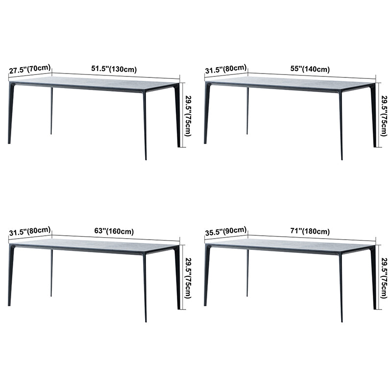 Modern Style Home Rectangular Sintered Stone Dining Table 4 Legs Table in Grey Clearhalo ' dining_table' 'Dining Tables & Seating' 'Dining Tables' 'furn' 'furn_dining_table' 'Furniture' 'furniture_dining_table' 'Kitchen & Dining Furniture' 'kitchen&dining_furn' 'kitchen' 'kitchen_dining_table' 3582335