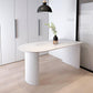 White Irregular Shape Dining Table Wooden Island Table with Double Pedestal for Restaurant Clearhalo ' dining_table' 'Dining Tables & Seating' 'Dining Tables' 'furn' 'furn_dining_table' 'Furniture' 'furniture_dining_table' 'Kitchen & Dining Furniture' 'kitchen&dining_furn' 'kitchen' 'kitchen_dining_table' 3582342