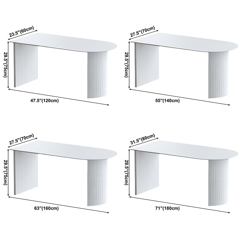 White Irregular Shape Dining Table Wooden Island Table with Double Pedestal for Restaurant Clearhalo ' dining_table' 'Dining Tables & Seating' 'Dining Tables' 'furn' 'furn_dining_table' 'Furniture' 'furniture_dining_table' 'Kitchen & Dining Furniture' 'kitchen&dining_furn' 'kitchen' 'kitchen_dining_table' 3582344