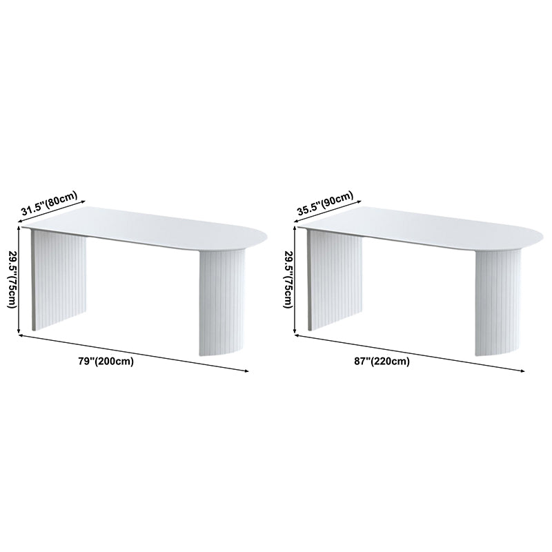 White Irregular Shape Dining Table Wooden Island Table with Double Pedestal for Restaurant Clearhalo ' dining_table' 'Dining Tables & Seating' 'Dining Tables' 'furn' 'furn_dining_table' 'Furniture' 'furniture_dining_table' 'Kitchen & Dining Furniture' 'kitchen&dining_furn' 'kitchen' 'kitchen_dining_table' 3582345