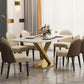 Metal Contemporary Rectangular Table Sintered Stone Table for Dining Room Clearhalo ' dining_table' 'Dining Tables & Seating' 'Dining Tables' 'furn' 'furn_dining_table' 'Furniture' 'furniture_dining_table' 'Kitchen & Dining Furniture' 'kitchen&dining_furn' 'kitchen' 'kitchen_dining_table' 3582356