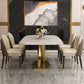 Metal Contemporary Rectangular Table Sintered Stone Table for Dining Room Clearhalo ' dining_table' 'Dining Tables & Seating' 'Dining Tables' 'furn' 'furn_dining_table' 'Furniture' 'furniture_dining_table' 'Kitchen & Dining Furniture' 'kitchen&dining_furn' 'kitchen' 'kitchen_dining_table' 3582357