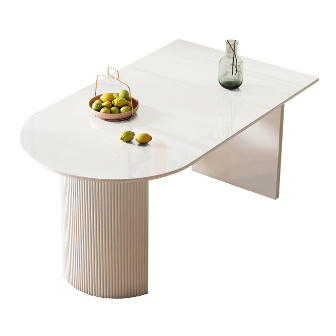 Irregular Sintered Stone Dining Table Modern Island Table with Double Pedestal Clearhalo ' dining_table' 'Dining Tables & Seating' 'Dining Tables' 'furn' 'furn_dining_table' 'Furniture' 'furniture_dining_table' 'Kitchen & Dining Furniture' 'kitchen&dining_furn' 'kitchen' 'kitchen_dining_table' 3582360