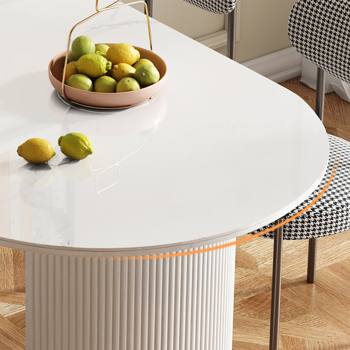 Irregular Sintered Stone Dining Table Modern Island Table with Double Pedestal Clearhalo ' dining_table' 'Dining Tables & Seating' 'Dining Tables' 'furn' 'furn_dining_table' 'Furniture' 'furniture_dining_table' 'Kitchen & Dining Furniture' 'kitchen&dining_furn' 'kitchen' 'kitchen_dining_table' 3582361