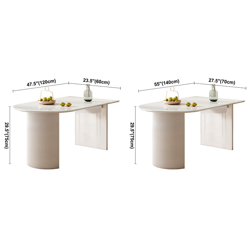 Irregular Sintered Stone Dining Table Modern Island Table with Double Pedestal Clearhalo ' dining_table' 'Dining Tables & Seating' 'Dining Tables' 'furn' 'furn_dining_table' 'Furniture' 'furniture_dining_table' 'Kitchen & Dining Furniture' 'kitchen&dining_furn' 'kitchen' 'kitchen_dining_table' 3582366