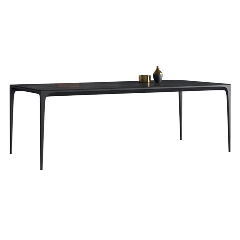 Sintered Stone Black Dining Table Modern Style 4 Legs Table for Dining Room Clearhalo ' dining_table' 'Dining Tables & Seating' 'Dining Tables' 'furn' 'furn_dining_table' 'Furniture' 'furniture_dining_table' 'Kitchen & Dining Furniture' 'kitchen&dining_furn' 'kitchen' 'kitchen_dining_table' 3582371