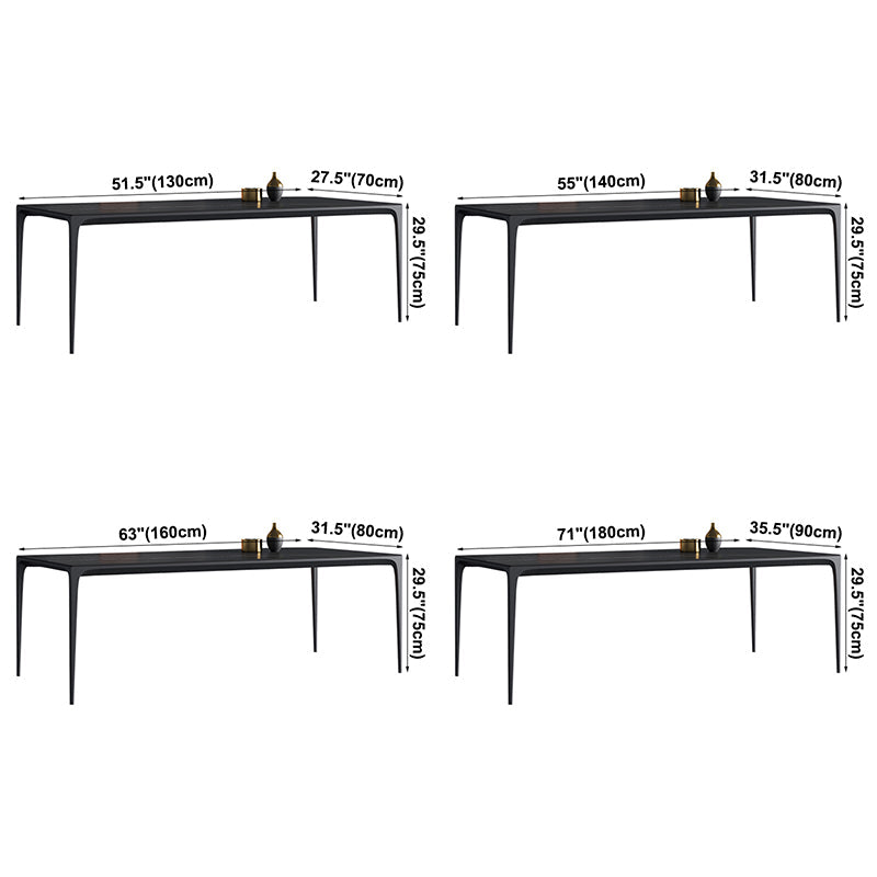 Sintered Stone Black Dining Table Modern Style 4 Legs Table for Dining Room Clearhalo ' dining_table' 'Dining Tables & Seating' 'Dining Tables' 'furn' 'furn_dining_table' 'Furniture' 'furniture_dining_table' 'Kitchen & Dining Furniture' 'kitchen&dining_furn' 'kitchen' 'kitchen_dining_table' 3582374