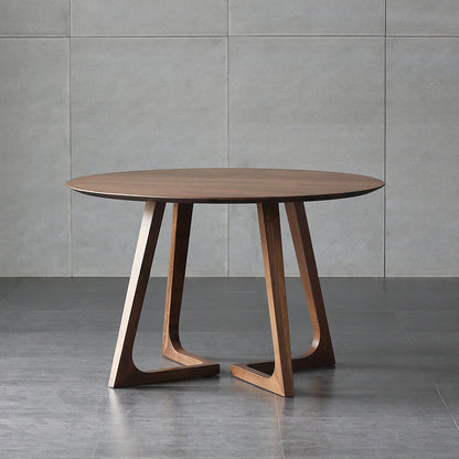 Round Pedestal Casual Dining Table Brown Tone Fixed Table with Pinewood Solid Wood Without Chairs Clearhalo ' dining_table' 'Dining Tables & Seating' 'Dining Tables' 'furn' 'furn_dining_table' 'Furniture' 'furniture_dining_table' 'Kitchen & Dining Furniture' 'kitchen&dining_furn' 'kitchen' 'kitchen_dining_table' 3582376