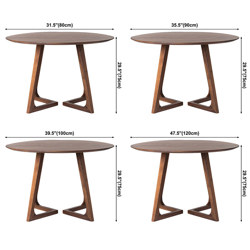 Round Pedestal Casual Dining Table Brown Tone Fixed Table with Pinewood Solid Wood Clearhalo ' dining_table' 'Dining Tables & Seating' 'Dining Tables' 'furn' 'furn_dining_table' 'Furniture' 'furniture_dining_table' 'Kitchen & Dining Furniture' 'kitchen&dining_furn' 'kitchen' 'kitchen_dining_table' 3582381