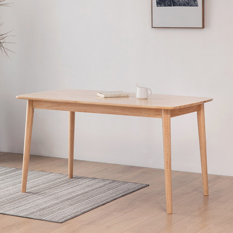 Contemporary Dining Table Rubberwood Rectangle Solid Wood 4 Legs Table for Home Clearhalo ' dining_table' 'Dining Tables & Seating' 'Dining Tables' 'furn' 'furn_dining_table' 'Furniture' 'furniture_dining_table' 'Kitchen & Dining Furniture' 'kitchen&dining_furn' 'kitchen' 'kitchen_dining_table' 3582392