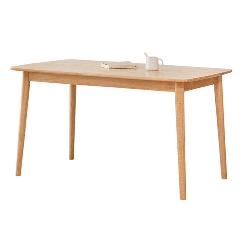 Contemporary Dining Table Rubberwood Rectangle Solid Wood 4 Legs Table for Home Natural Without Chairs Clearhalo ' dining_table' 'Dining Tables & Seating' 'Dining Tables' 'furn' 'furn_dining_table' 'Furniture' 'furniture_dining_table' 'Kitchen & Dining Furniture' 'kitchen&dining_furn' 'kitchen' 'kitchen_dining_table' 3582395