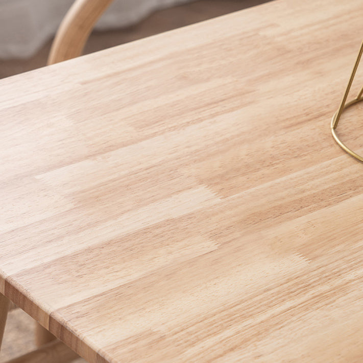 Contemporary Dining Table Rubberwood Rectangle Solid Wood 4 Legs Table for Home Clearhalo ' dining_table' 'Dining Tables & Seating' 'Dining Tables' 'furn' 'furn_dining_table' 'Furniture' 'furniture_dining_table' 'Kitchen & Dining Furniture' 'kitchen&dining_furn' 'kitchen' 'kitchen_dining_table' 3582397