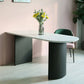 Irregular Sintered Stone Dining Table Modern Island Table with Double Pedestal for Restaurant Clearhalo ' dining_table' 'Dining Tables & Seating' 'Dining Tables' 'furn' 'furn_dining_table' 'Furniture' 'furniture_dining_table' 'Kitchen & Dining Furniture' 'kitchen&dining_furn' 'kitchen' 'kitchen_dining_table' 3582415