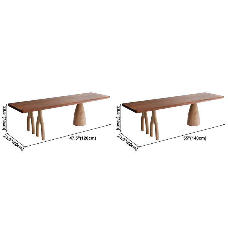 Rectangle Pine Solid Wood Table Modern Dining Table with 3 Legs for Restaurant Living Room Clearhalo ' dining_table' 'Dining Tables & Seating' 'Dining Tables' 'furn' 'furn_dining_table' 'Furniture' 'furniture_dining_table' 'Kitchen & Dining Furniture' 'kitchen&dining_furn' 'kitchen' 'kitchen_dining_table' 3582421