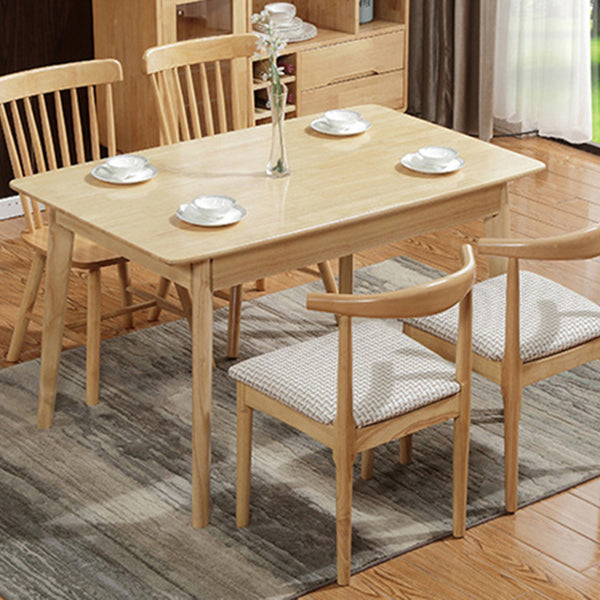 Modern Rubberwood Rectangular Dining Table Solid Wood Table in Wood Color Clearhalo ' dining_table' 'Dining Tables & Seating' 'Dining Tables' 'furn' 'furn_dining_table' 'Furniture' 'furniture_dining_table' 'Kitchen & Dining Furniture' 'kitchen&dining_furn' 'kitchen' 'kitchen_dining_table' 3582424