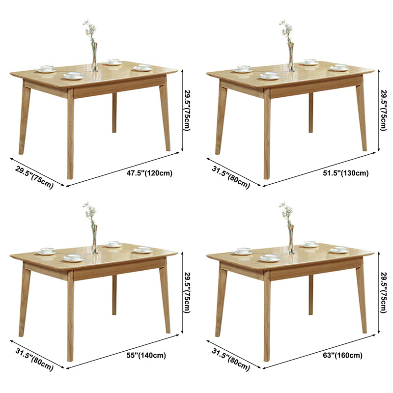 Modern Rubberwood Rectangular Dining Table Solid Wood Table in Wood Color Clearhalo ' dining_table' 'Dining Tables & Seating' 'Dining Tables' 'furn' 'furn_dining_table' 'Furniture' 'furniture_dining_table' 'Kitchen & Dining Furniture' 'kitchen&dining_furn' 'kitchen' 'kitchen_dining_table' 3582428