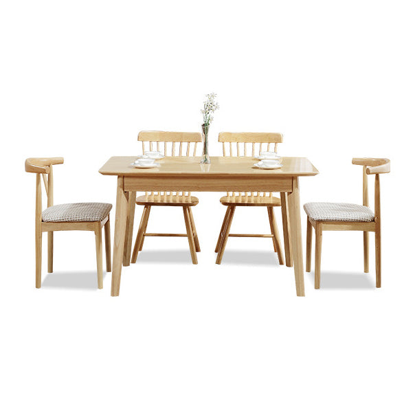 Modern Rubberwood Rectangular Dining Table Solid Wood Table in Wood Color Clearhalo ' dining_table' 'Dining Tables & Seating' 'Dining Tables' 'furn' 'furn_dining_table' 'Furniture' 'furniture_dining_table' 'Kitchen & Dining Furniture' 'kitchen&dining_furn' 'kitchen' 'kitchen_dining_table' 3582429