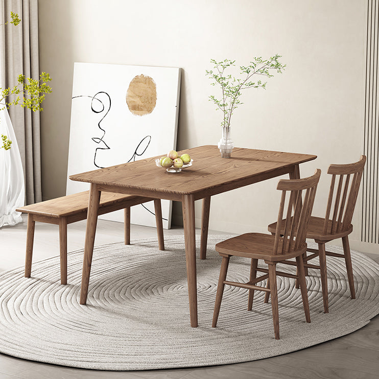 Rectangle Ash Solid Wood Table Modern Dining Table with 4 Legs for Restaurant Clearhalo ' dining_table' 'Dining Tables & Seating' 'Dining Tables' 'furn' 'furn_dining_table' 'Furniture' 'furniture_dining_table' 'Kitchen & Dining Furniture' 'kitchen&dining_furn' 'kitchen' 'kitchen_dining_table' 3582444