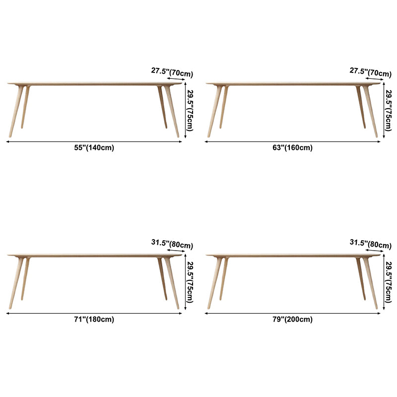 Rectangle Pine Solid Wood Table Modern Dining Table with 4 Legs for Restaurant Clearhalo ' dining_table' 'Dining Tables & Seating' 'Dining Tables' 'furn' 'furn_dining_table' 'Furniture' 'furniture_dining_table' 'Kitchen & Dining Furniture' 'kitchen&dining_furn' 'kitchen' 'kitchen_dining_table' 3582453