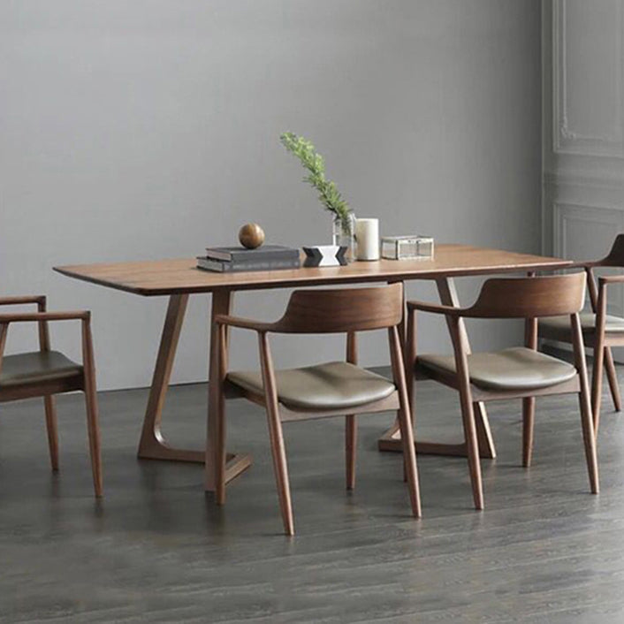 Contemporary Style Solid Wood Rectangle Dining Table Sled Base Table for Home Clearhalo ' dining_table' 'Dining Tables & Seating' 'Dining Tables' 'furn' 'furn_dining_table' 'Furniture' 'furniture_dining_table' 'Kitchen & Dining Furniture' 'kitchen&dining_furn' 'kitchen' 'kitchen_dining_table' 3582454