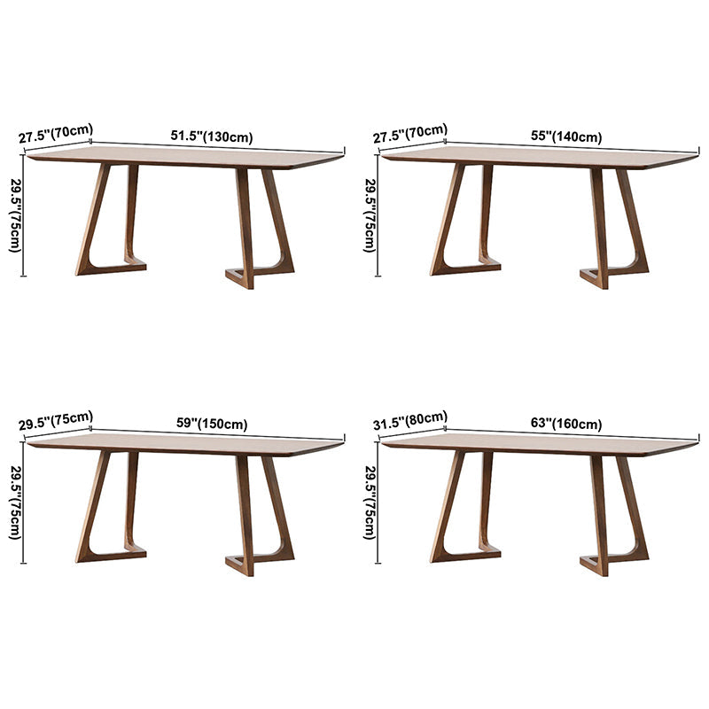 Contemporary Style Solid Wood Rectangle Dining Table Sled Base Table for Home Clearhalo ' dining_table' 'Dining Tables & Seating' 'Dining Tables' 'furn' 'furn_dining_table' 'Furniture' 'furniture_dining_table' 'Kitchen & Dining Furniture' 'kitchen&dining_furn' 'kitchen' 'kitchen_dining_table' 3582459