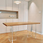 Modern Pine Solid Wood Table Rectangle Dining Table with Acrylic Double Pedestal Base Clearhalo ' dining_table' 'Dining Tables & Seating' 'Dining Tables' 'furn' 'furn_dining_table' 'Furniture' 'furniture_dining_table' 'Kitchen & Dining Furniture' 'kitchen&dining_furn' 'kitchen' 'kitchen_dining_table' 3582465