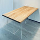 Modern Pine Solid Wood Table Rectangle Dining Table with Acrylic Double Pedestal Base Clearhalo ' dining_table' 'Dining Tables & Seating' 'Dining Tables' 'furn' 'furn_dining_table' 'Furniture' 'furniture_dining_table' 'Kitchen & Dining Furniture' 'kitchen&dining_furn' 'kitchen' 'kitchen_dining_table' 3582466