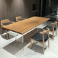 Modern Pine Solid Wood Table Rectangle Dining Table with Acrylic Double Pedestal Base Clearhalo ' dining_table' 'Dining Tables & Seating' 'Dining Tables' 'furn' 'furn_dining_table' 'Furniture' 'furniture_dining_table' 'Kitchen & Dining Furniture' 'kitchen&dining_furn' 'kitchen' 'kitchen_dining_table' 3582471