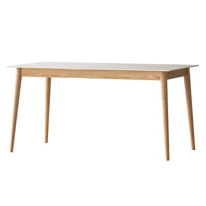 Modern Sintered Stone Dining Table Rectangular Table with Solid Wood Four-leg Without Chairs Clearhalo ' dining_table' 'Dining Tables & Seating' 'Dining Tables' 'furn' 'furn_dining_table' 'Furniture' 'furniture_dining_table' 'Kitchen & Dining Furniture' 'kitchen&dining_furn' 'kitchen' 'kitchen_dining_table' 3582476