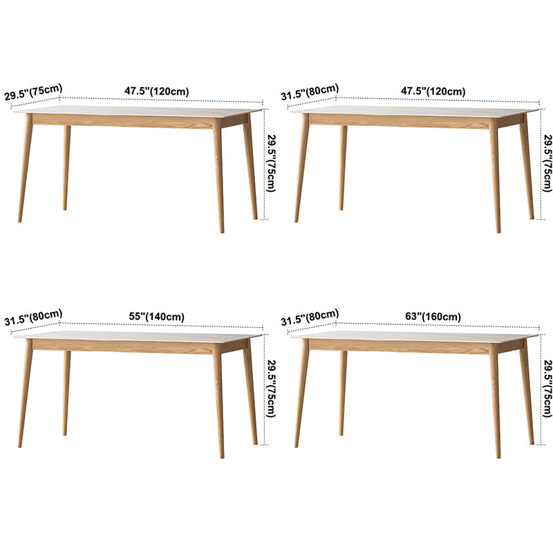 Modern Sintered Stone Dining Table Rectangular Table with Solid Wood Four-leg Clearhalo ' dining_table' 'Dining Tables & Seating' 'Dining Tables' 'furn' 'furn_dining_table' 'Furniture' 'furniture_dining_table' 'Kitchen & Dining Furniture' 'kitchen&dining_furn' 'kitchen' 'kitchen_dining_table' 3582480