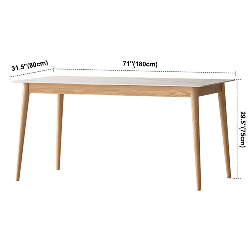 Modern Sintered Stone Dining Table Rectangular Table with Solid Wood Four-leg Clearhalo ' dining_table' 'Dining Tables & Seating' 'Dining Tables' 'furn' 'furn_dining_table' 'Furniture' 'furniture_dining_table' 'Kitchen & Dining Furniture' 'kitchen&dining_furn' 'kitchen' 'kitchen_dining_table' 3582481